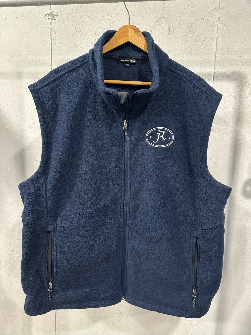 Port Authority Navy Fleece Zip-Up Vest